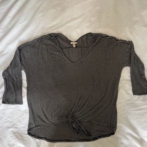 Bordeaux tie waist top